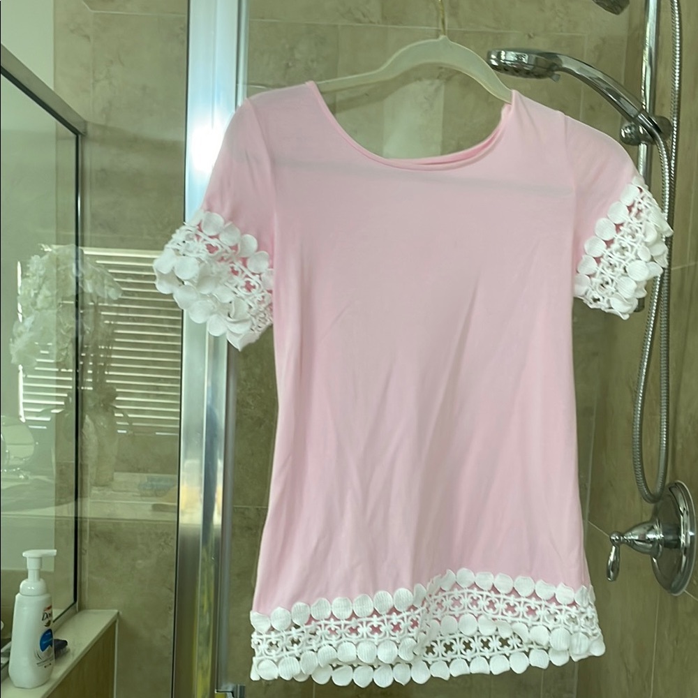 Lilly Pulitzer Pink Embellished Short Sleeve Tee